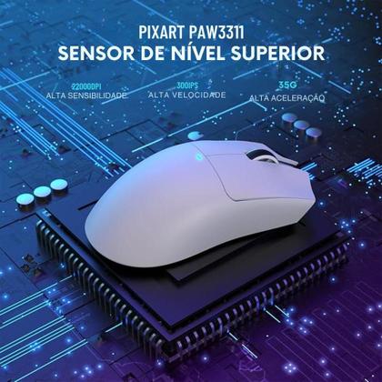 Imagem de Mouse Gamer Attack Shark X11, White, 22000Dpi, Rgb, Tri-Mode