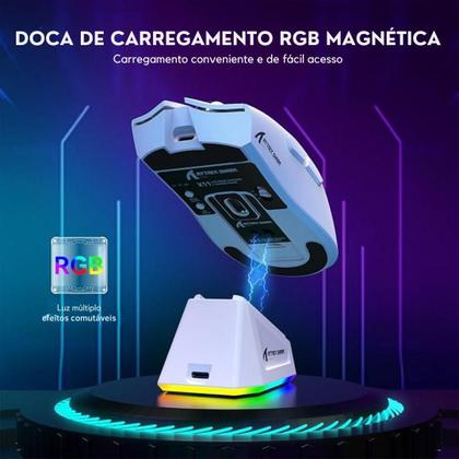 Imagem de Mouse Gamer Attack Shark X11, White, 22000Dpi, Rgb, Tri-Mode