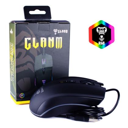 Imagem de Mouse Gamer Clanm C/ Fio Mount Cl-mm046 Preto/led/6400dpi