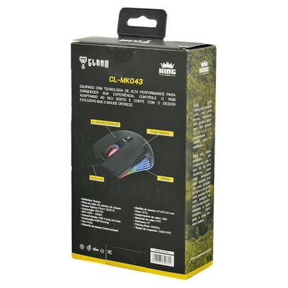 Imagem de Mouse Gamer Colméia 7 Botões até 10.000 DPI Running Aceleração LED RGB 100 IPS PixArt 3325 IC Honeycomb CL-MK043 Clanm 