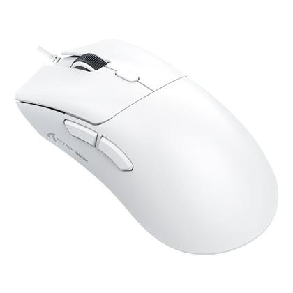 Imagem de Mouse Gamer com Fio Attack Shark R1 Ultraleve e design Ergonômico, 12.800 DPI, 6 Botões - Branco