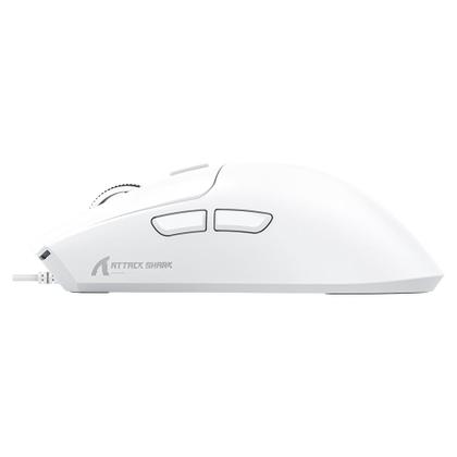 Imagem de Mouse Gamer com Fio Attack Shark X1, Ultraleve, 12.800 DPI, 6 Botões - Branco