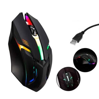 Imagem de Mouse Gamer Com Fio LED Rgb 7 Cores 1200dpi