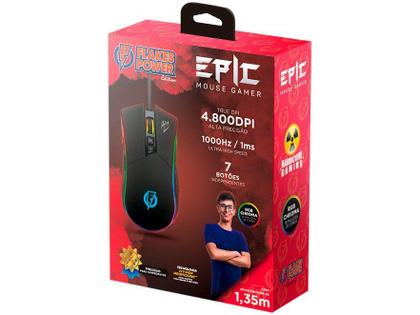Imagem de Mouse Gamer Elg Flakes Power FLKM001 Epic RGB 7 Botoes 4800DPI - Preto