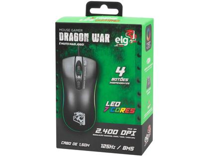 Imagem de Mouse Gamer ELG Óptico 2400DPI 4 Botões - Dragon War