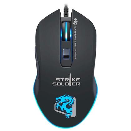 Imagem de Mouse Gamer Elg Strike Soldier MGSS LED 250HZ/4MS 4800DPI - Preto