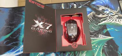 Imagem de Mouse Gamer Estone X7 2400dpi Ergonomic Red Blue