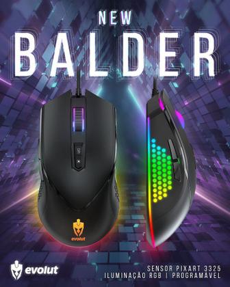 Imagem de Mouse Gamer Evolut Balder Eg-107 Sensor Pixart 3325 7000 Dpi