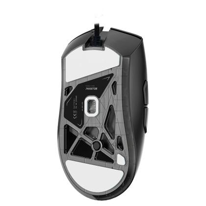 Imagem de Mouse Gamer Force One Phantom Black, 26.000 DPI, Com 6 Botões, Switches Huano Azul, Sensor Paw 3395, Preto - FR.MO.PH.02