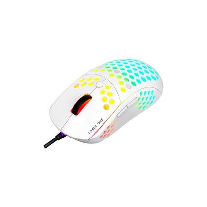 Imagem de Mouse Gamer Force One Supernova, RGB, 20.000 DPI, Switches Huano, Sensor Optico, Branco - FR.MO.SP.01