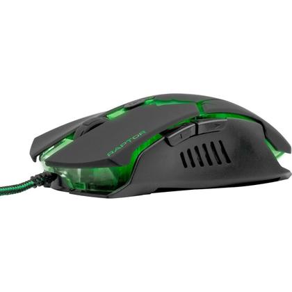 Imagem de Mouse Gamer Fortrek Raptor Series Om801 Usb Preto E Verde