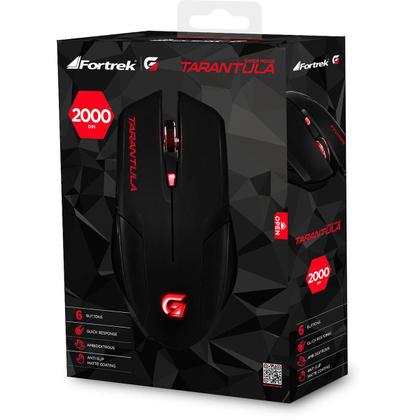 Imagem de Mouse Gamer Fortrek Tarantula Om702 Usb Preto 2000 Dpi