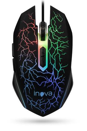 Imagem de Mouse Gamer LED RGB com Fio 2400DPI 6 Botões Ergonômico para Computador Notebook