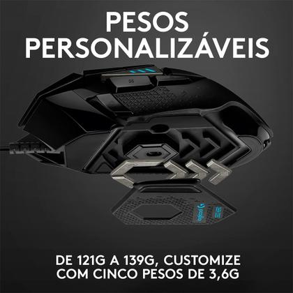 Imagem de Mouse Gamer Logitech G502 HERO com RGB LIGHTSYNC, Ajustes de Peso, 11 Botões Programáveis, Sensor HERO 25K - 910-005550
