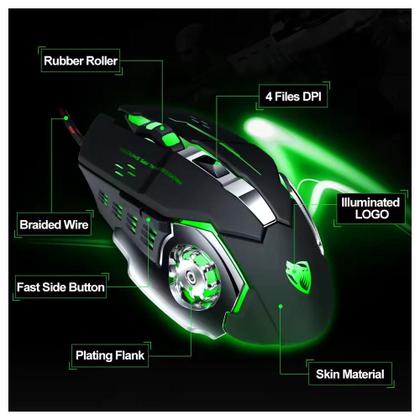 Imagem de Mouse Gamer Mecânico com Fio T-wolf V6 para Competição/Computador Desktop