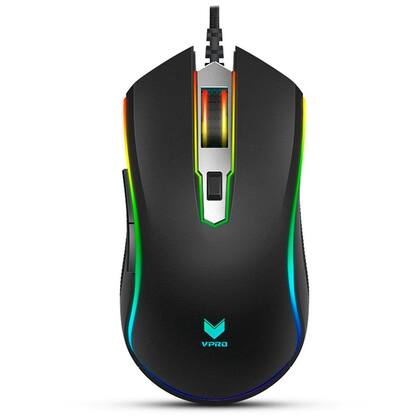 Mouse Gamer Rapoo V25S, RGB, 7000 DPI, 6 Botões Programáveis, Memória Interna, USB, Preto - V25S