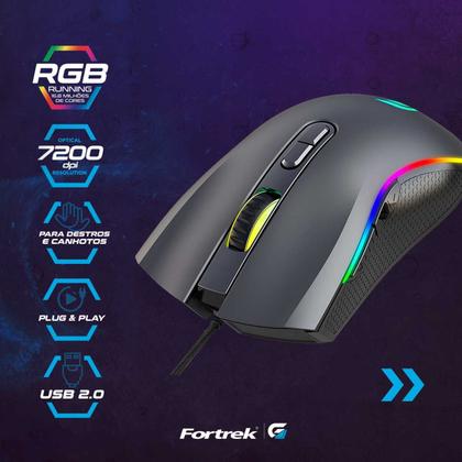 Imagem de Mouse Gamer Rgb Fortrek Black Hawk