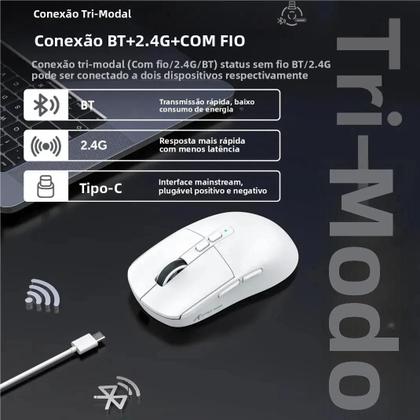 Imagem de Mouse Gamer RGB Sem Fio Attack Shark X6 Com Base De Carregamento Magnética 26000DPI 1KHZ PixArt