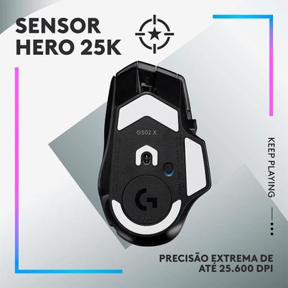 Imagem de Mouse Gamer RGB Sem Fio Logitech G G502 X PLUS 910-006161