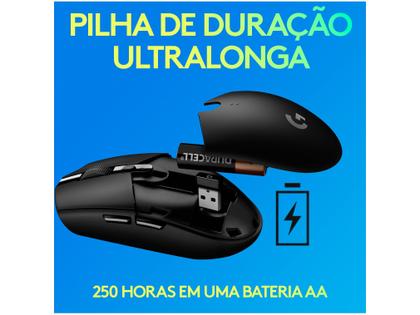 Imagem de Mouse Gamer RGB sem Fio Logitech G Óptico - 12000DPI 6 Botões G305 Azul