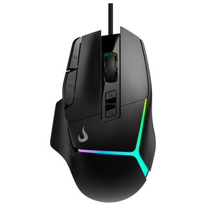 Mouse Gamer Rise Mode Laser Pro Black RGB, 16000 DPI, 10 Botões, Preto - RM-MG-LP-B