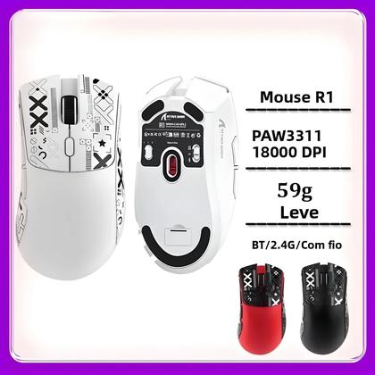 Imagem de Mouse Gamer Sem Fio 18000DPI 1000Hz Bluetooth USB Tri-mode Origin Attack Shark R1 Para PC MacBook