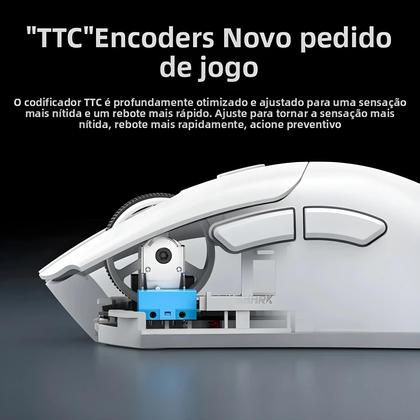 Imagem de Mouse Gamer Sem Fio 18000DPI 1000Hz Bluetooth USB Tri-mode Origin Attack Shark R1 Para PC MacBook