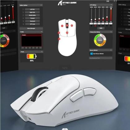 Imagem de Mouse Gamer Sem Fio 18000DPI 1000Hz Bluetooth USB Tri-mode Origin Attack Shark R1 Para PC MacBook