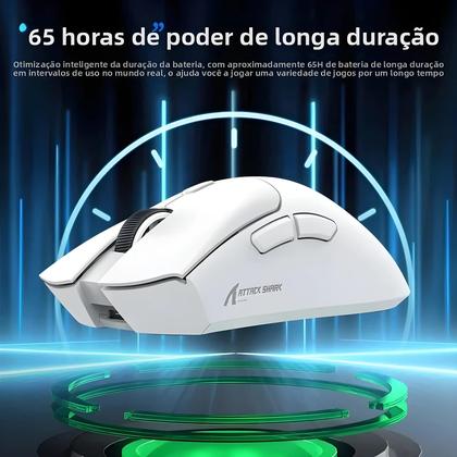 Imagem de Mouse Gamer Sem Fio 18000DPI 1000Hz Bluetooth USB Tri-mode Origin Attack Shark R1 Para PC MacBook