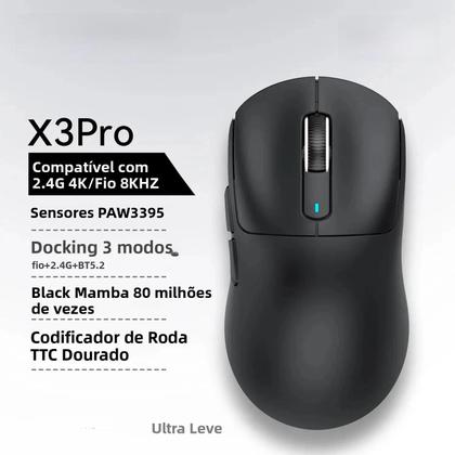 Imagem de Mouse Gamer Sem Fio 8K 26K DPI Tri-Modo Bluetooth Com Fio 2.4G Ultra-Leve Ergonômico Para VALORANT