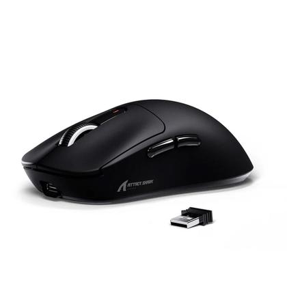 Imagem de Mouse Gamer sem Fio Attack Shark X3 Tri-Mode, 26.000 DPI, Sensor Óptico PAW3395, 6 Botões Programáveis - Preto