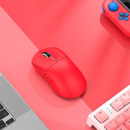 Imagem de Mouse Gamer sem Fio Attack Shark X3Pro 4K/8K, Tri-Mode, 26.000 DPI, Sensor Óptico PAW3395, 7 Botões - Vermelho