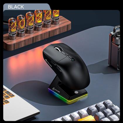 Imagem de Mouse Gamer sem Fio Attack Shark X6 Ultraleve com Base de Carregamento Magnético RGB, Tri-Mode, 26.000 DPI, Sensor Óptico PAW3395, 7 Botões Program...
