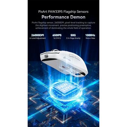 Imagem de Mouse Gamer sem Fio Attack Shark X6 Ultraleve com Base de Carregamento Magnético RGB, Tri-Mode, 26.000 DPI, Sensor Óptico PAW3395, 7 Botões Program...