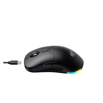 Imagem de Mouse Gamer Sem Fio Havit MS963WB, RGB, 8000 DPI, 7 Botões, Bluetooth e 2.4G, Preto