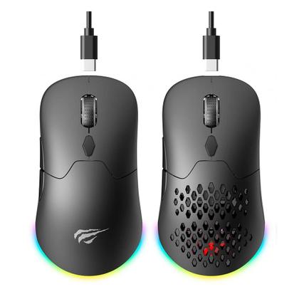 Imagem de Mouse Gamer Sem Fio Havit MS963WB, RGB, 8000 DPI, 7 Botões, Bluetooth e 2.4G, Preto