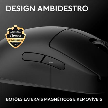 Imagem de Mouse Gamer Sem Fio Logitech G PRO 2 com Lightspeed, RGB Lightsync, Ambidestro, 4 Botões Programáveis, DPI de 32K, Preto - 910-007294