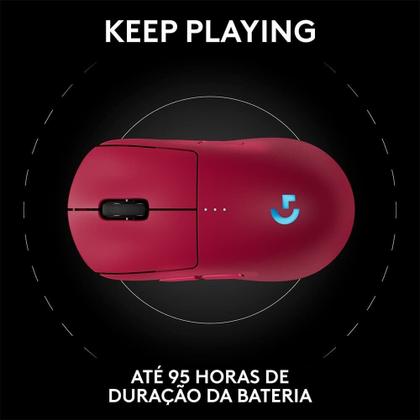 Imagem de Mouse Gamer Sem Fio Logitech G PRO 2 com Lightspeed, RGB Lightsync, Ambidestro, 4 Botões Programáveis, DPI de 32K, Rosa Magenta - 910-007308