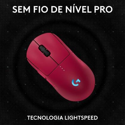 Imagem de Mouse Gamer Sem Fio Logitech G PRO 2 com Lightspeed, RGB Lightsync, Ambidestro, 4 Botões Programáveis, DPI de 32K, Rosa Magenta - 910-007308