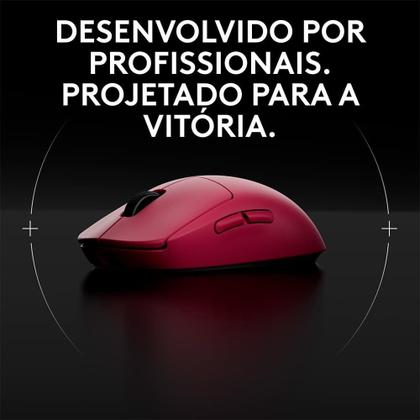 Imagem de Mouse Gamer Sem Fio Logitech G PRO 2 com Lightspeed, RGB Lightsync, Ambidestro, 4 Botões Programáveis, DPI de 32K, Rosa Magenta - 910-007308