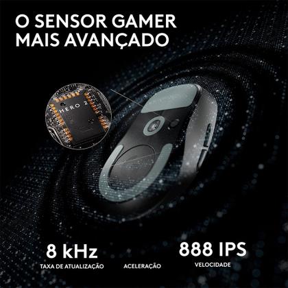 Imagem de Mouse Gamer Sem Fio Logitech G Pro X Superlight 2 com Lightspeed, 32000 DPI, Sensor Hero 2, com Bateria Recarregável, Preto - 910-006629