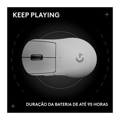 Imagem de Mouse Gamer Sem Fio Logitech G Pro X Superlight 2 DEX, Lightspeed, 44.000 DPI, Design Assimétrico para Destros, Branco -910-007364