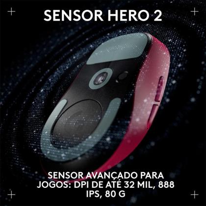 Imagem de Mouse Gamer Sem Fio Logitech G Pro X Superlight 2 DEX, Lightspeed, 44.000 DPI, Design Assimétrico para Destros, Rosa Magenta- 910-007372