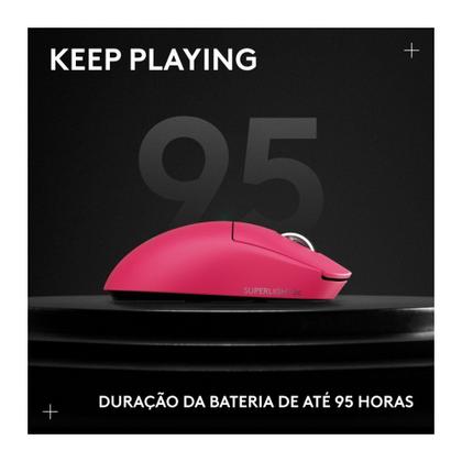 Imagem de Mouse Gamer Sem Fio Logitech G PRO X SUPERLIGHT 2c, 5 botões, 44000 DPI, Atualização de até 8 kHz, PC e Mac, Magenta -910-007544
