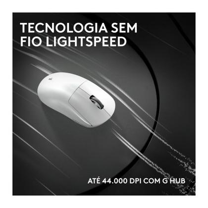 Imagem de Mouse Gamer Sem Fio Logitech G PRO X SUPERLIGHT 2c, 5 botões, sensor 44K DPI, Atualização de até 8 kHz, PC e Mac, Branco - 910-007537