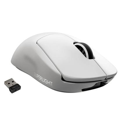Imagem de Mouse gamer sem fio logitech g pro x superlight 910005941 branco