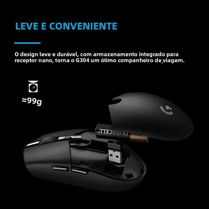 Imagem de Mouse Gamer Sem Fio Logitech G304 Com Botões Programáveis Para Esports, Escritório, Desktop E Laptop