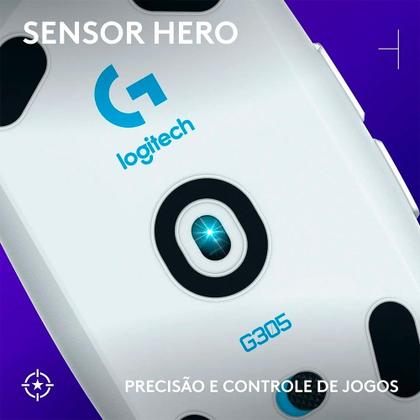 Imagem de Mouse Gamer Sem Fio Logitech G305 Lightspeed, 12.000 DPI, 6 Botões Programáveis, Branco - 910-005290