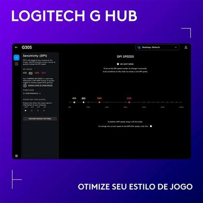 Imagem de Mouse Gamer Sem Fio Logitech G305 Lightspeed, 12.000 DPI, 6 Botões Programáveis, Branco - 910-005290