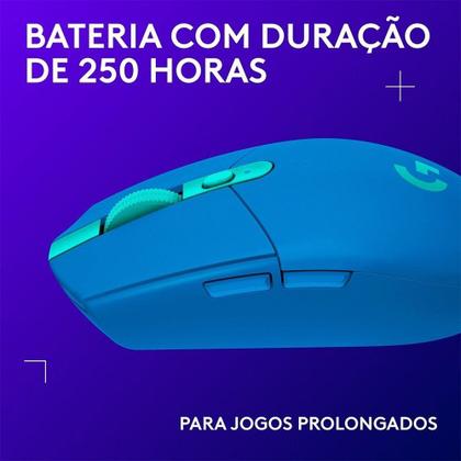 Imagem de Mouse Gamer Sem Fio Logitech G305 LIGHTSPEED com 6 Botões Programáveis e Até 12.000 DPI, Azul - 910-006013
